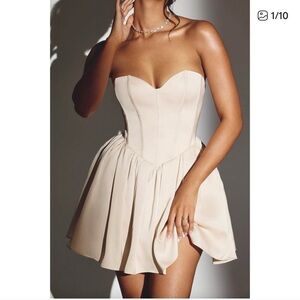 Oh Polly! Emeline Corset Tulle Mini Dress in Ivory